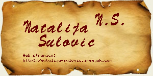Natalija Šulović vizit kartica